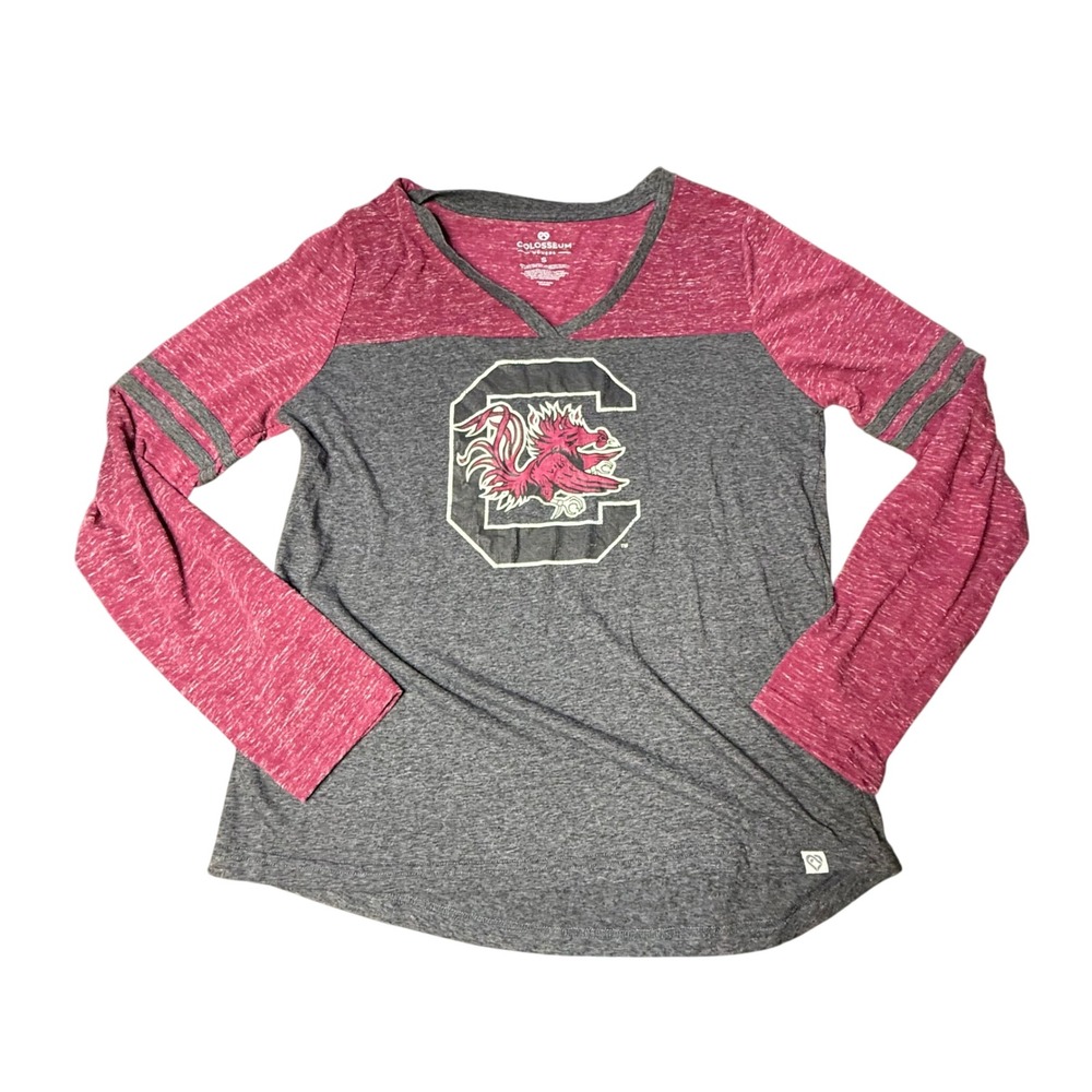 Colosseum South Carolina Gamecocks V-Neck Long Sleeve T-Shirt‎ Top S
